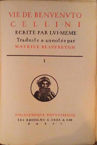 VIE DE BENVENVTO CELLINI. [2 VOLUMES]