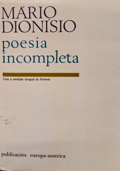 POESIA INCOMPLETA. [2.Âª EDIÃ‡ÃƒO]