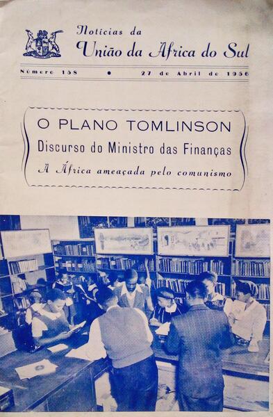 NOTÃCIAS DA ÃFRICA DO SUL, NÃšMERO 158, 27 DE ABRIL DE 1956. O PLANO TOMLINSON.