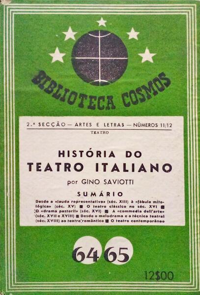 HISTÃ“RIA DO TEATRO ITALIANO.