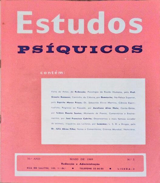 ESTUDOS PSÃQUICOS, REVISTA DE ESTUDOS PSÃQUICOS E NEO-ESPIRITUALISMO EXPERIMENTAL [5 NÃšMEROS]