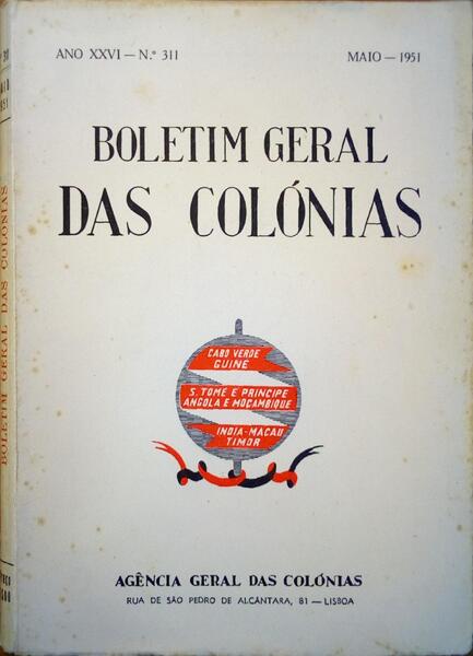 BOLETIM GERAL DAS COLÃ“NIAS, N.Âº 311 - MAIO 1951.