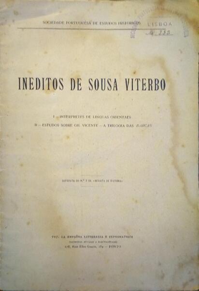 INEDITOS DE SOUSA VITERBO.