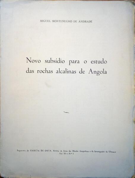 NOVO SUBSÃDIO PARA O ESTUDO DAS ROCHAS ALCALINAS DE ANGOLA.