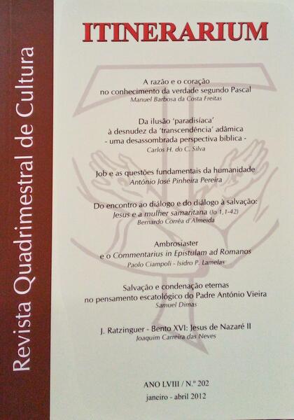 ITINERARIUM. N.Âº 202, JANEIRO - ABRIL 2012.