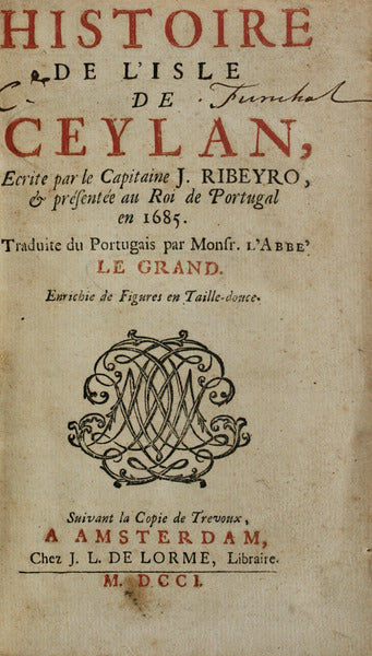 HISTOIRE DE L'ISLE DE CEYLAN,
