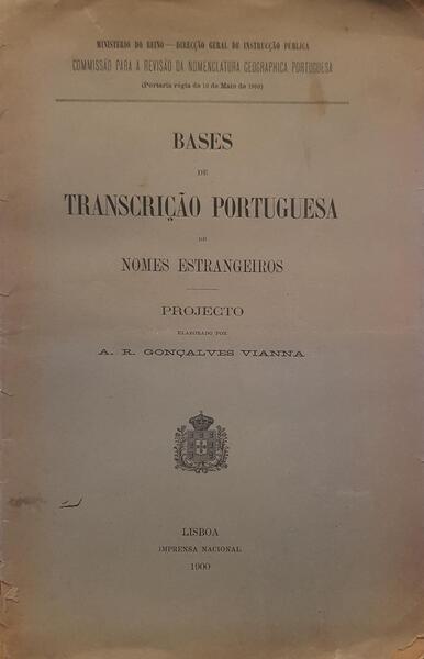 BASES DE TRANSCRIÃ‡ÃƒO PORTUGUESA DE NOMES ESTRANGEIROS.