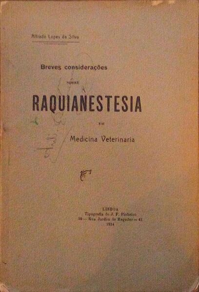 BREVES CONSIDERAÃ‡Ã•ES SOBRE RAQUIANESTESIA EM MEDICINA VETERINARIA.