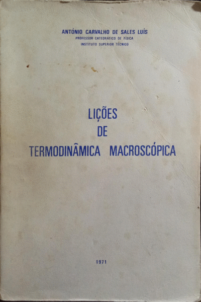 LIÃ‡Ã•ES DE TERMODINÃ‚MICA MACROSCÃ“PICA.