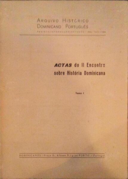 ACTAS DO II ENCONTRO SOBRE HISTÃ“RIA DOMINICANA.