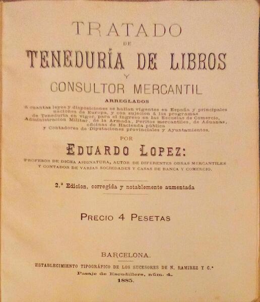TRATADO DE TENEDURÃA DE LIBROS Y CONSULTOR MERCANTIL.