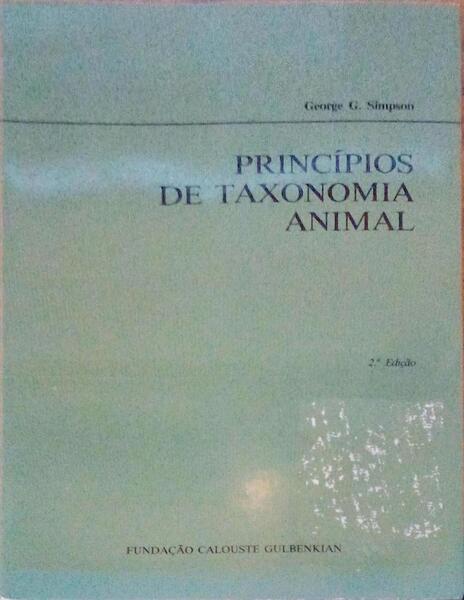 PRINCÃPIOS DE TAXONOMIA ANIMAL.