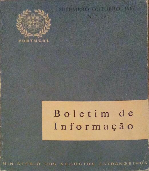 BOLETIM DE INFORMAÃ‡ÃƒO NÂº22, SETEMBRO/OUTUBRO, 1967.