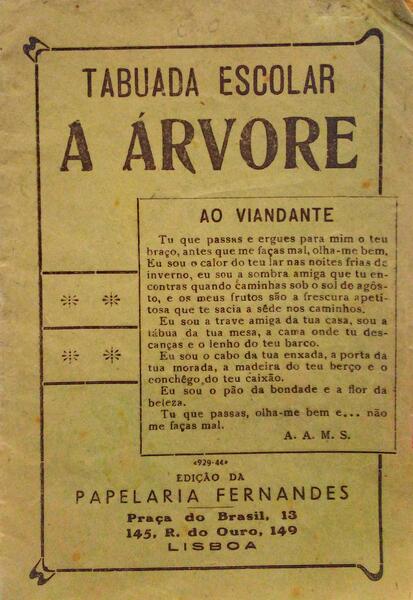 TABUADA ESCOLAR A ÃRVORE