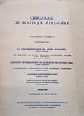 CHRONIQUE DE POLITIQUE Ã‰TRANGÃˆRE.