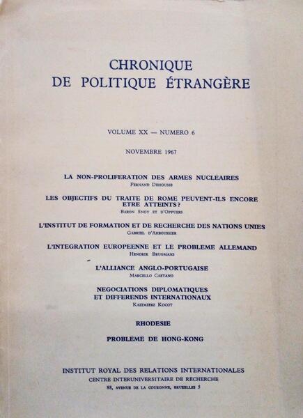 CHRONIQUE DE POLITIQUE Ã‰TRANGÃˆRE.