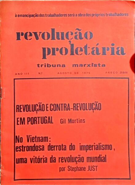 REVOLUÃ‡ÃƒO PROLETÃRIA, TRIBUNA MARXISTA N.Âº 7.