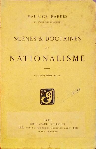 SCÃˆNES ET DOCTRINES DU NATIONALISME.