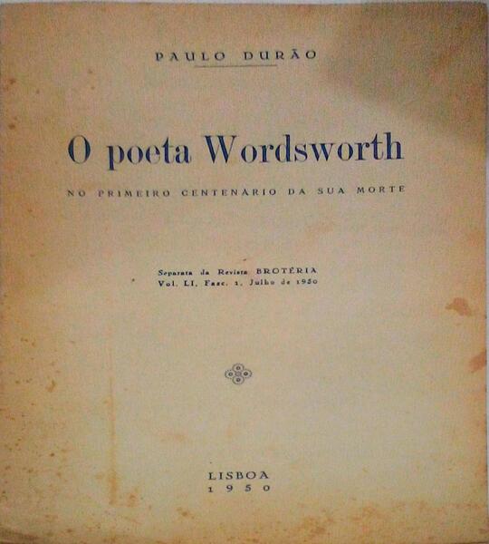 O POETA WORDSWORTH NO PRIMEIRO CENTENÃRIO DA SUA MORTE.
