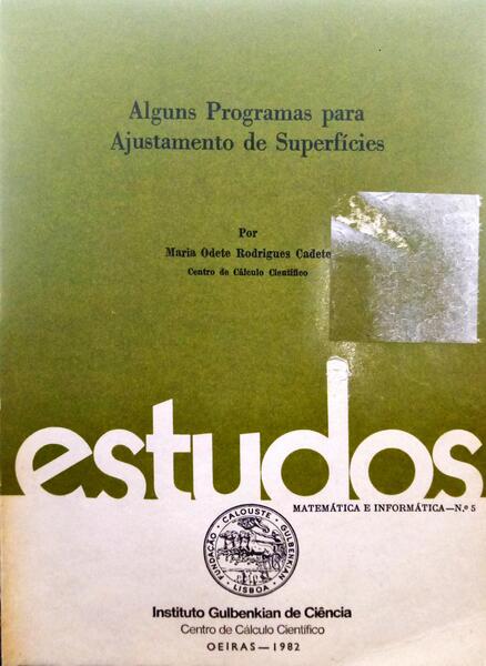 ALGUNS PROGRAMAS PARA AJUSTAMENTO DE SUPERFÃCIES.