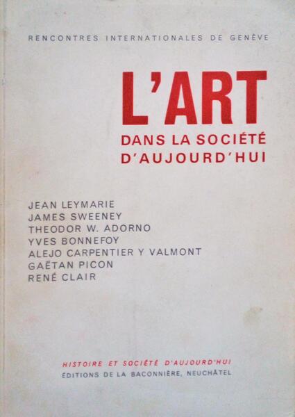 L'ART DANS LA SOCIÃ‰TÃ‰ D'AUJOURD'HUI.