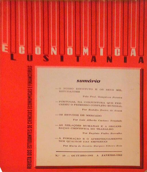 ECONOMICA LUSITANIA, REVISTA DOS ESTUDANTES DE CIENCIAS ECONOMICAS E FINANCEIRAS, N.Âº19 -1961/62.