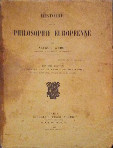 HISTOIRE DE LA PHILOSOPHIE EUROPÃ‰ENNE.