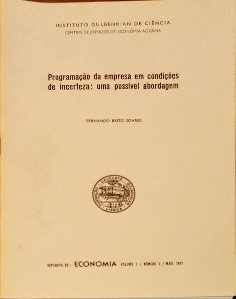 PROGRAMAÃ‡ÃƒO DA EMPRESA EM CONDIÃ‡Ã•ES DE INCERTEZA: UMA POSSÃVEL ABORDAGEM.