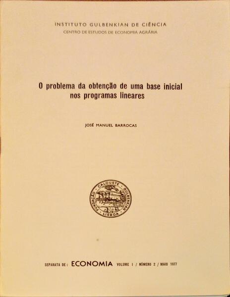 O PROBLEMA DA OBTENÃ‡ÃƒO DE UMA BASE INICIAL NOS PROGRAMAS LINEARES [3 OBRAS].