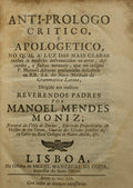 ANTI-PROLOGO CRITICO, E APOLOGETICO,