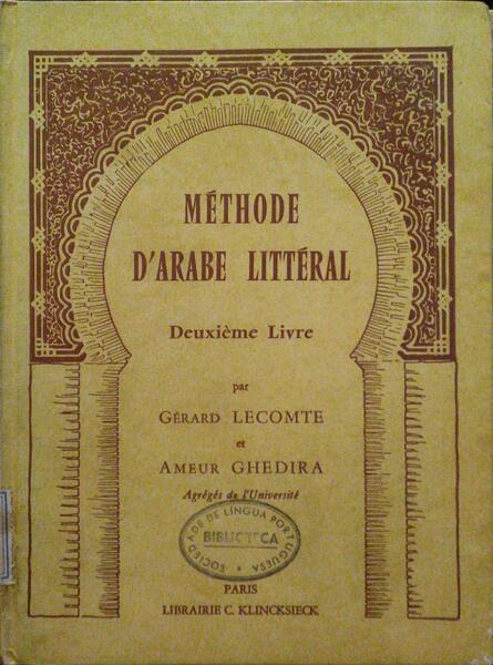 MÃ‰THODE D'ARABE LITTÃ‰RAL.