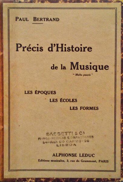 PRÃ‰CIS D'HISTOIRE DE LA MUSIQUE.