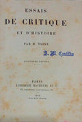 ESSAIS DE CRITIQUE ET D'HISTOIRE.