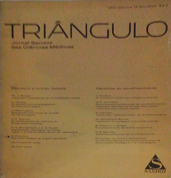 TRIÃ‚NGULO, JORNAL SANDOZ DAS CIÃŠNCIAS MÃ‰DICAS, VOL. 12, N.Âº 3 E 4 - 1974.