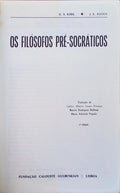 OS FILÃ“SOFOS PRÃ‰-SOCRÃTICOS. [3.Âª EDIÃ‡ÃƒO]