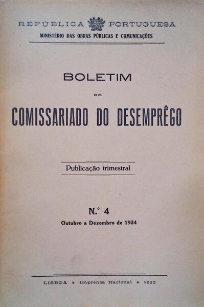 BOLETIM DO COMISSARIADO DO DESEMPRÃŠGO [9 NÃšMEROS].