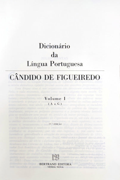 DICIONÃRIO DA LÃNGUA PORTUGUESA. [2 VOLS]