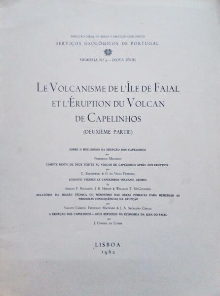 LE VOLCANISME DE Lâ€™ÃŽLE DE FAIAL ET Lâ€™Ã‰RUPTION DU VOLCAN DE CAPELINHOS.