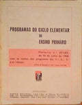 PROGRAMAS DO CICLO ELEMENTAR DO ENSINO PRIMÃRIO.