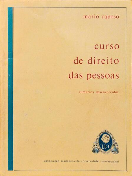 CURSO DE DIREITO DAS PESSOAS, SUMÃRIOS DESENVOLVIDOS.