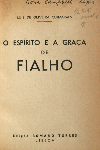 O ESPÃRITO E A GRAÃ‡A DE FIALHO.