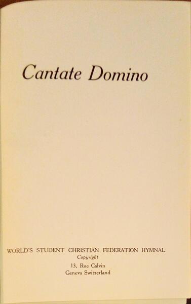 CANTATE DOMINO.