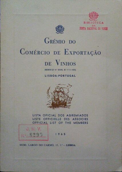 GRÉMIO DO COMÉRCIO DE EXPORTAÇÃO DE VINHOS.