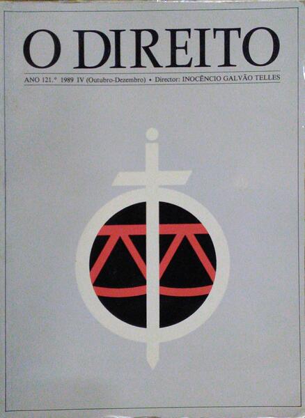 DIREITO (O), ANO 121.º, IV, OUTUBRO-DEZEMBRO 1989.