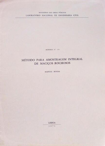 MÉTODO PARA AMOSTRAGEM INTEGRAL DE MACIÇOS ROCHOSOS.