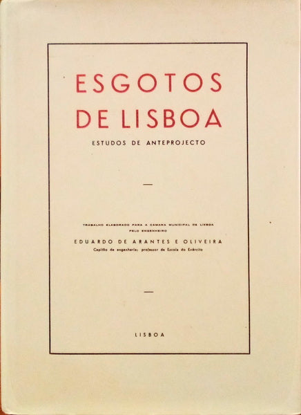 ESGOTOS DE LISBOA, ESTUDOS DE ANTEPROJECTO.