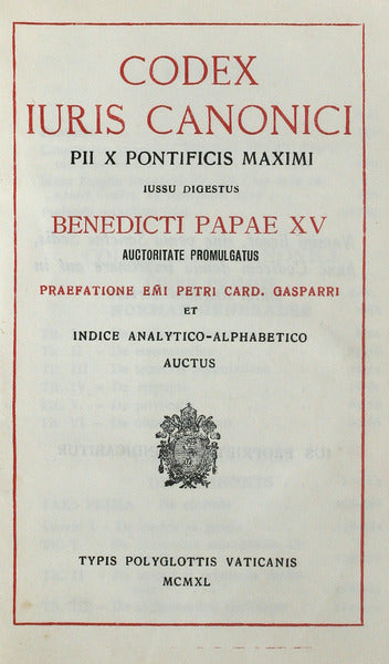 CODEX IURIS CANONICI.