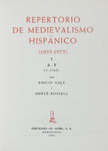 SÁEZ. (Emílio) e Mercè Rossell. REPERTORIO DE MEDIEVALISMO HISPÁNICO (1955-1975).