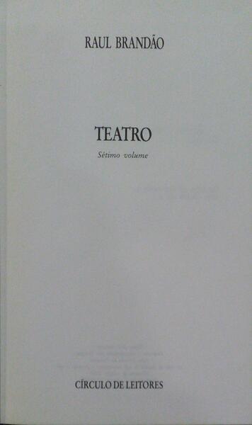 BRANDÃO. (Raúl) TEATRO.