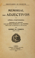 MEMORIAL DOS ADJECTIVOS DA LÃNGUA PORTUGUESA. [Volume I].